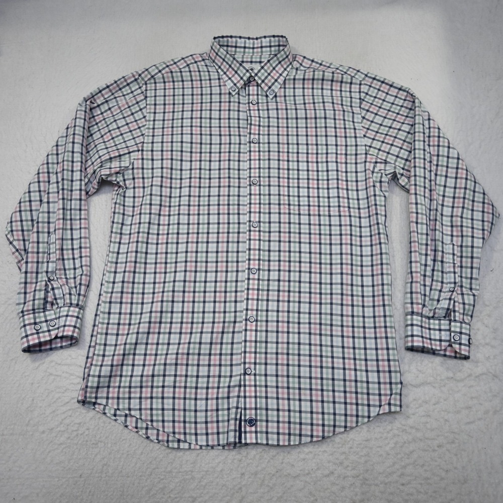 Southern Proper Dress Shirt Plaid Long Sleeve Button Up Mens Size Medium - Picture 5 of 11